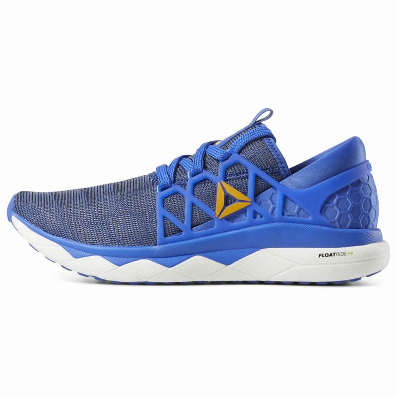 Adidasi Alergare Reebok Floatride Run Flexweave Barbati Albastri/Aurii/Albi Romania IN7105TS